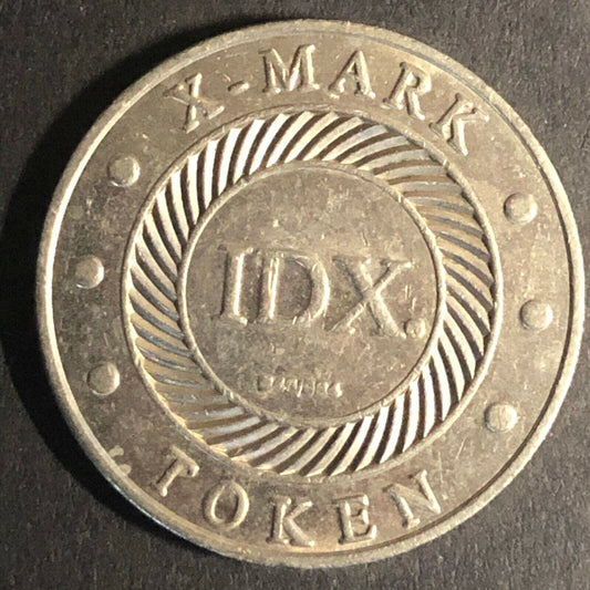 25mm Vintage Brass IDX X-Mark Nickel-Plated? Token - Fauver Collection