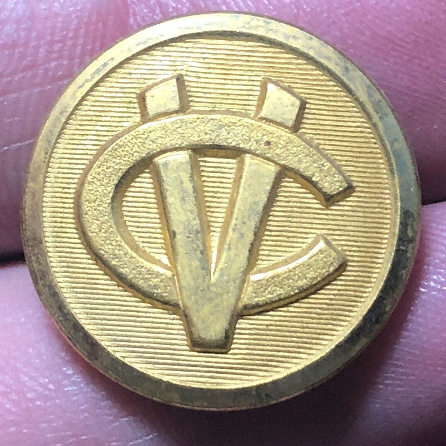 Central Vermont Railway Brass Uniform Button 3/4" dia Superior Quality