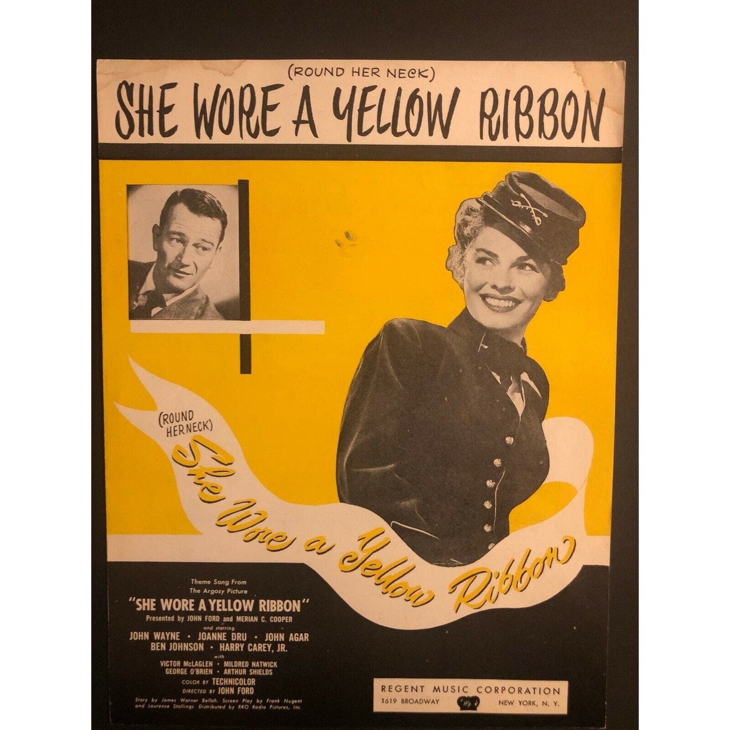 1949 Sheet Music - "She Wore a Yellow Ribbon" John Wayne