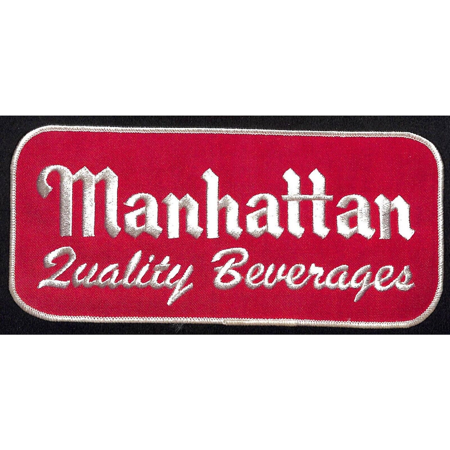 Manhattan Beverages Rhode Island Lg. Embroidered Soda Patch c1960's Scarce