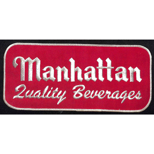 Manhattan Beverages Rhode Island Lg. Embroidered Soda Patch c1960's Scarce