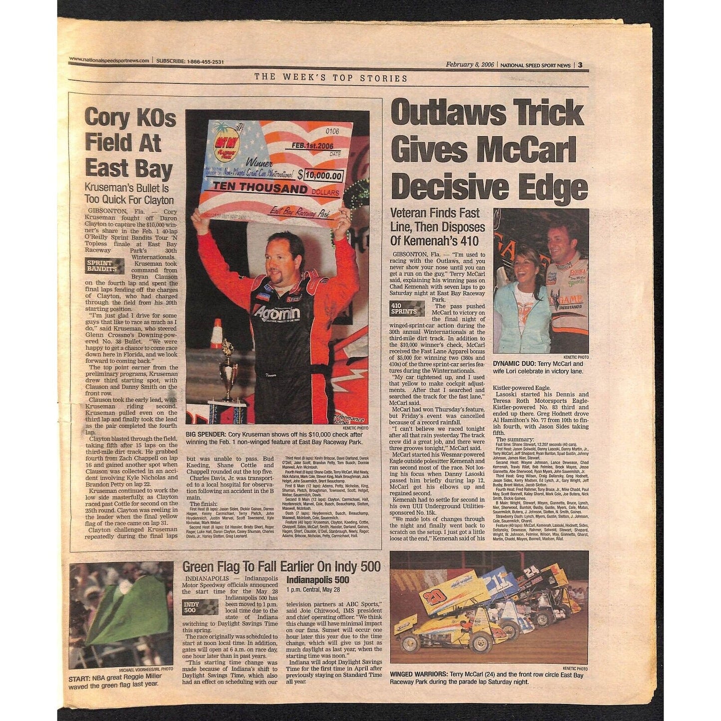 National Speed Sport News 2/8 2006 Cory Kruseman Cover Racing 27pp VGC