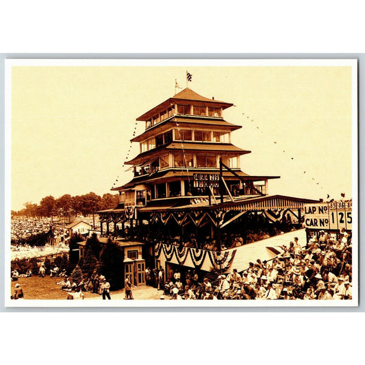 c1991 Indy 500 Reprint of 50's Pagoda Tower Speedway NOS 4" x 5 3/4" Postcard
