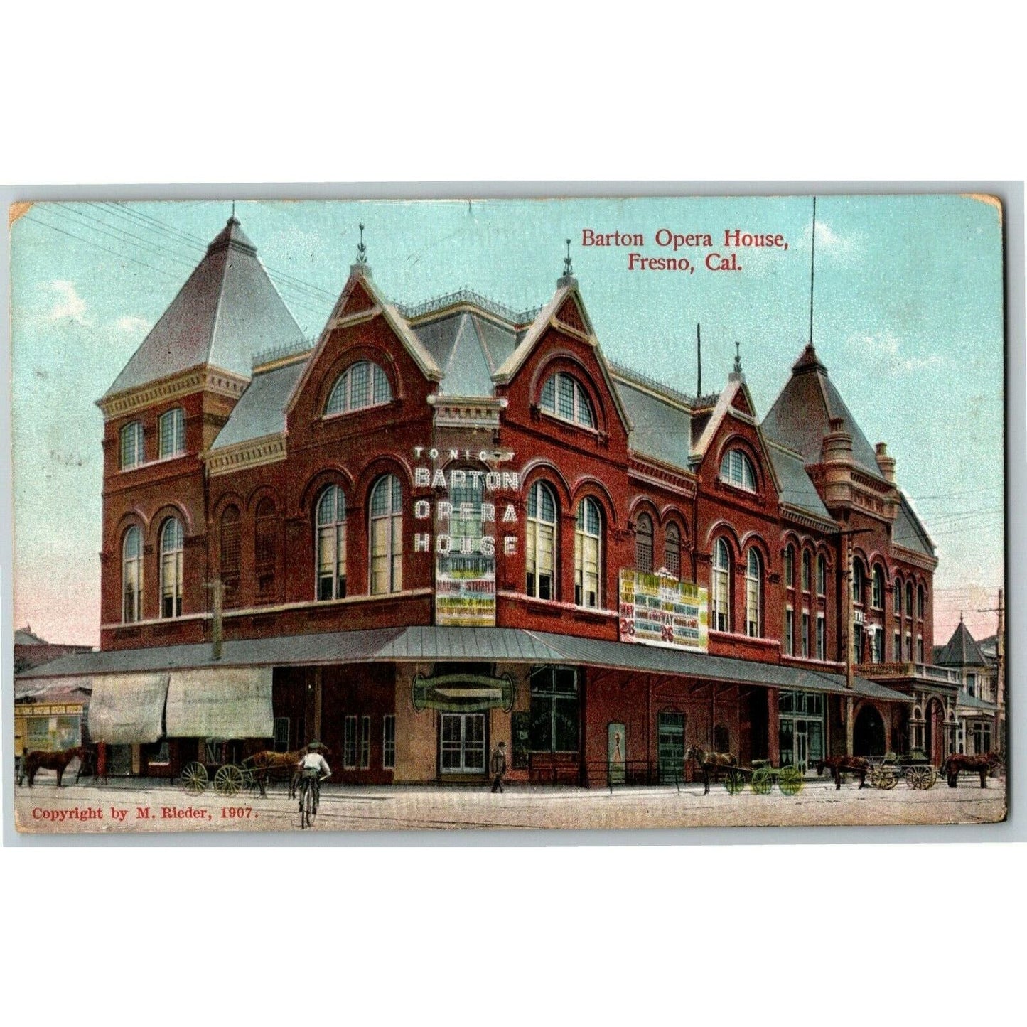 Vintage c1908 PPC Postcard - "Barton Opera House, Fresno, Calif"