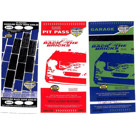 2006 Allstate 400 Garage & Pit Passes / Ticket Stub w/ Lanyard Ron Burton Estate