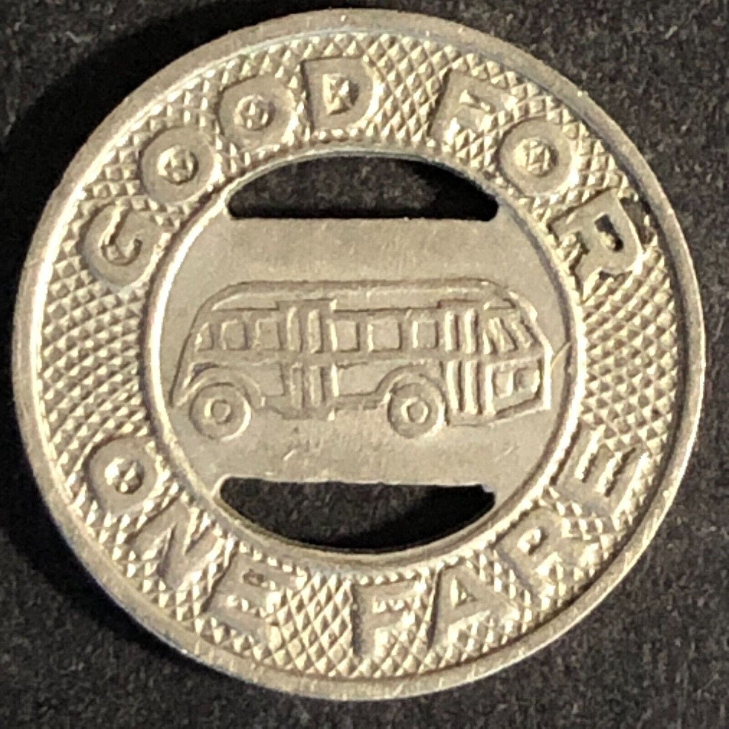 Hudson Transportation Co. (Glens Falls, NY) WM G/F One Fare Bus Token 16mm