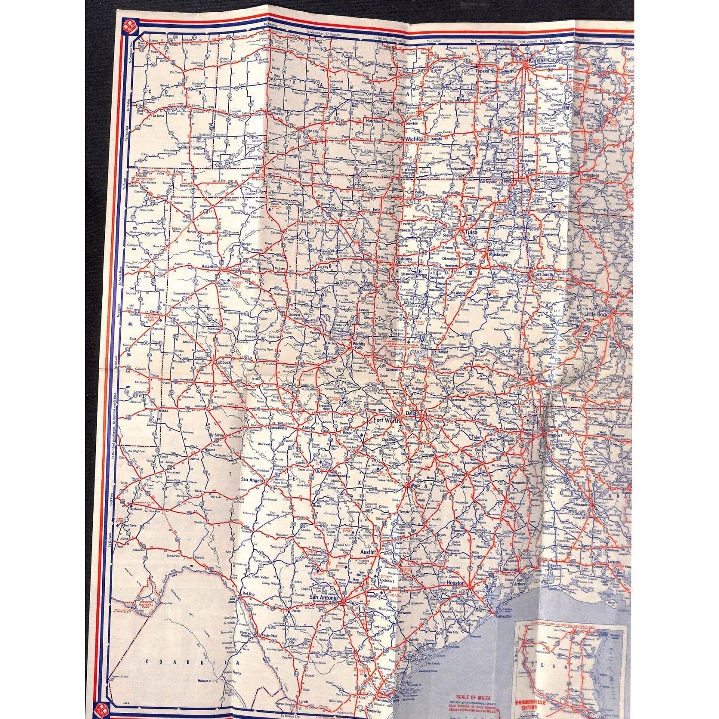Standard Oil Highway Map of South Eastern United States c1930's 18" x 34" VGC