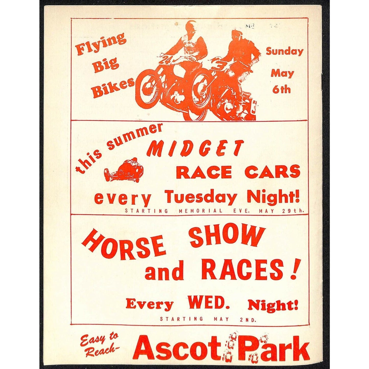 Scarce April 28 1962 CRA Sprint Car Auto Racing Program Ascot Park Gardena 12pp.