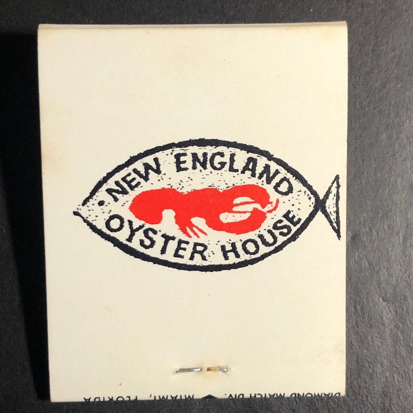 New England Oyster House Florida Cities Full Matchbook c1968-73 VGC w/ Lobster