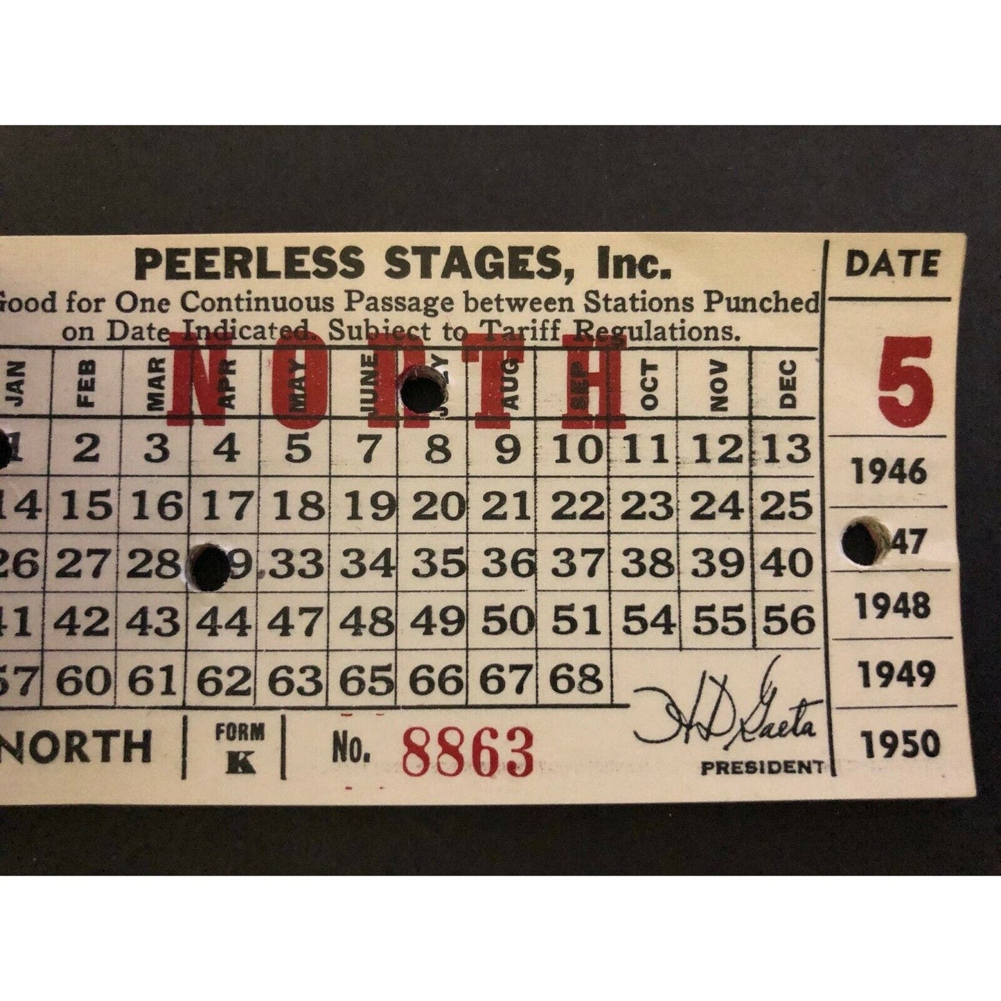 Peerless Stages / Greyhound Monthly Bus Commutation Ticket Book 1947 San Jose