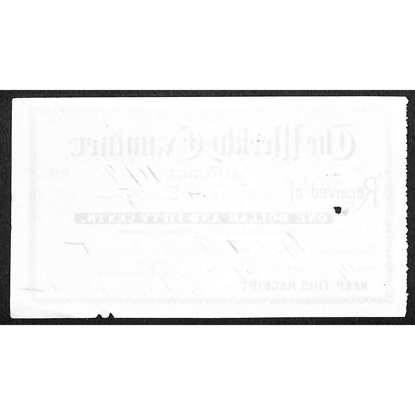 San Francisco 1893 "The Weekly Examiner" Great Falls, MY Payment Receipt