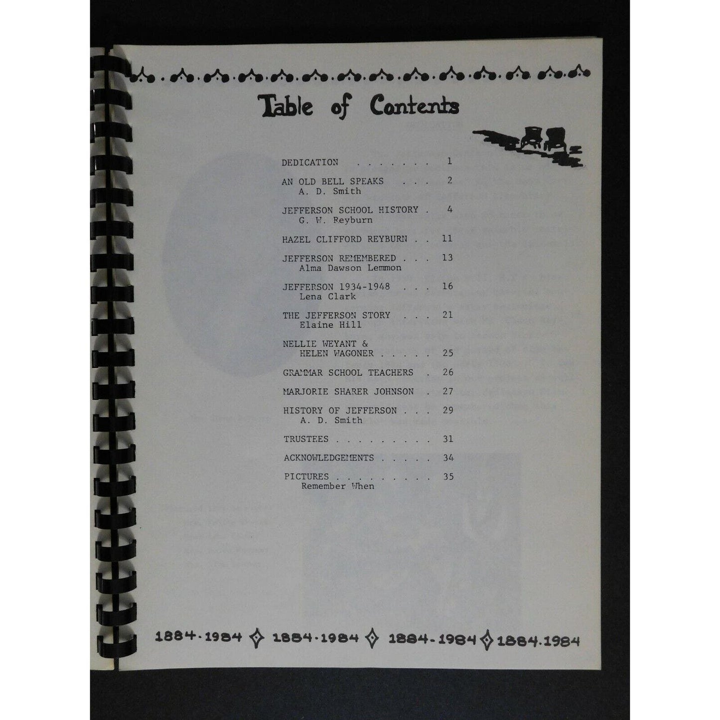 1884-1984 Jefferson Elementary School "History Memories" 35pgs.