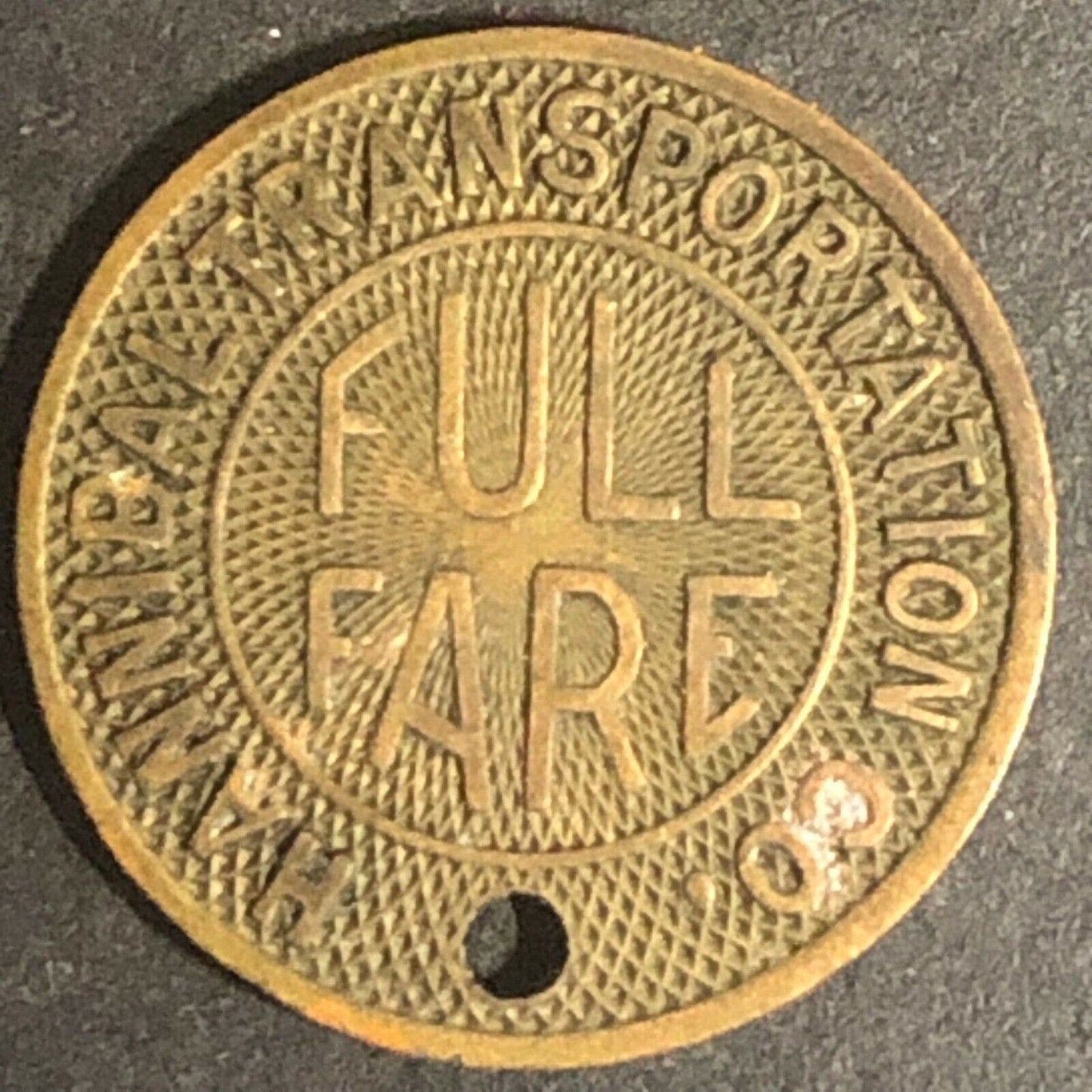Mark Twain Very Scarce c1920's-30's 16mm Hannibal Trans Co. Brass Transit Token