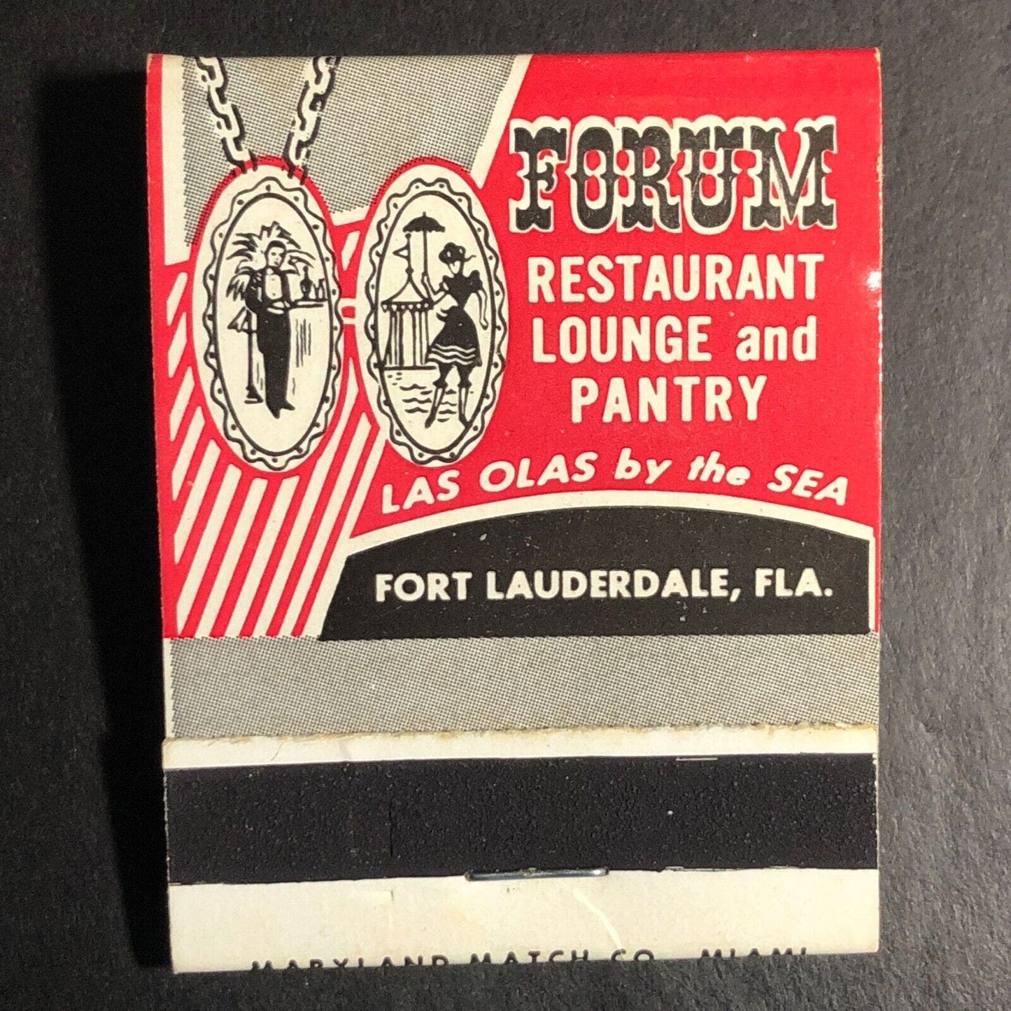 Forum Restaurant Lounge Pantry Ft Lauderdale Full Matchbook c1959-60s Scarce VGC