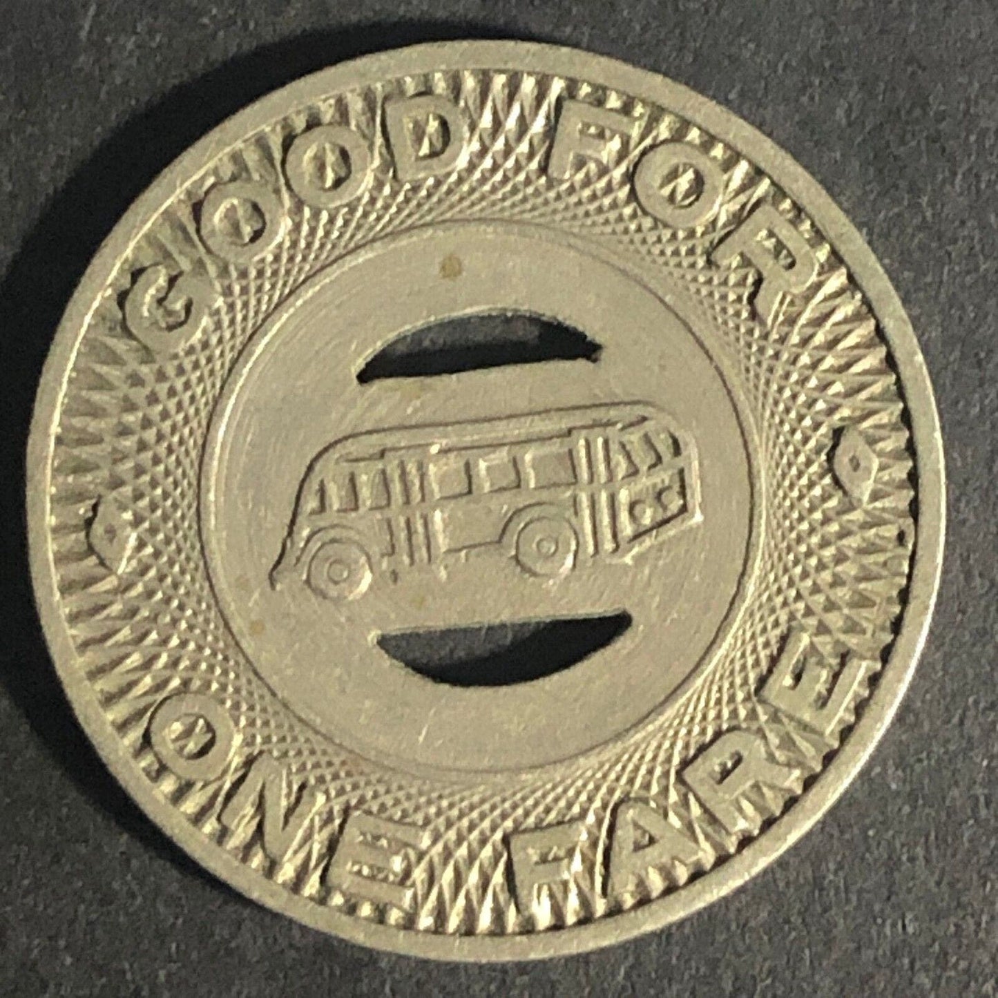 Canton City Lines Inc. G/F One Fare Brass Bus Transit Token 22.80mm