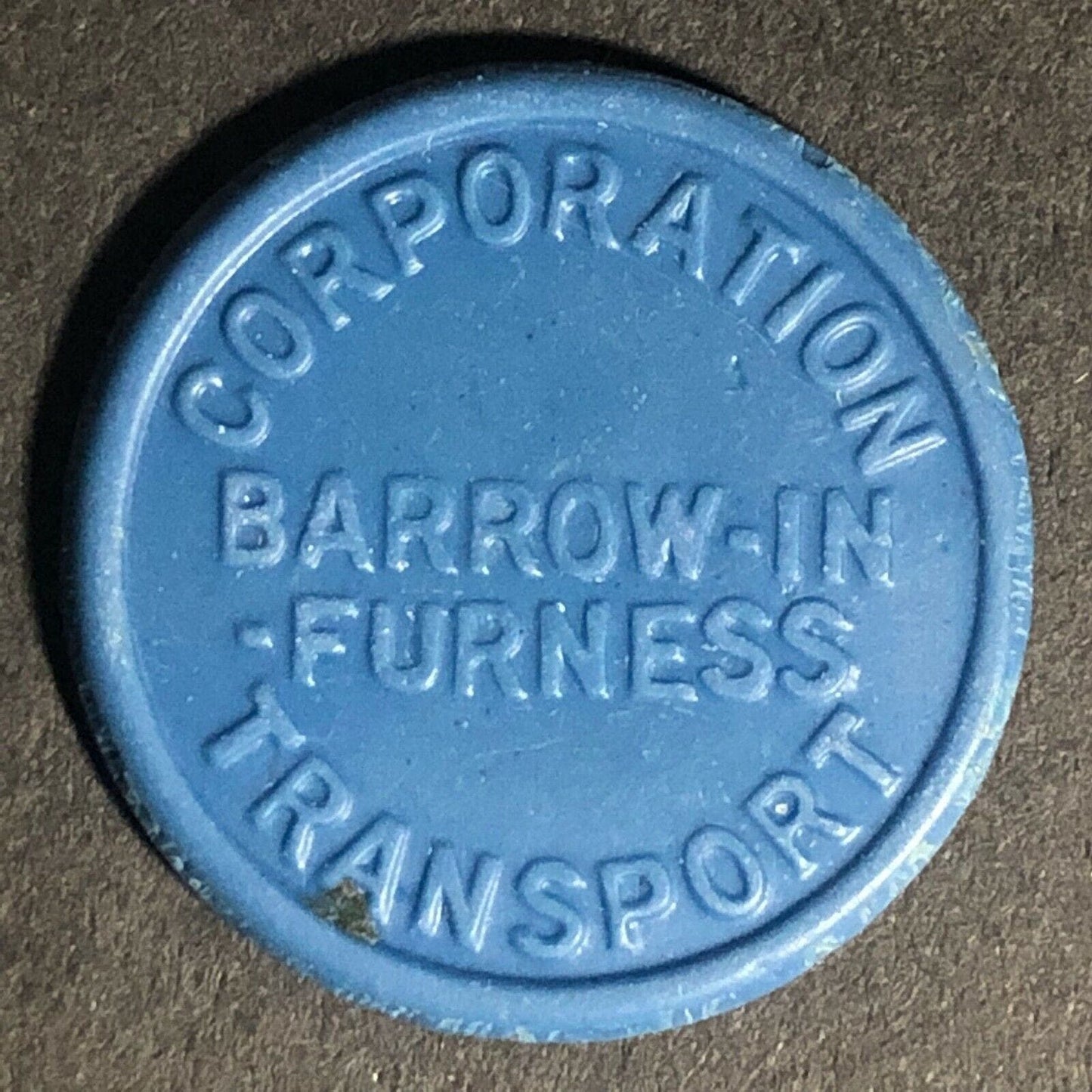 Barrow-In-Furness "Employee Only" England Plastic Token Blue? 2D 23mm c50's-60's