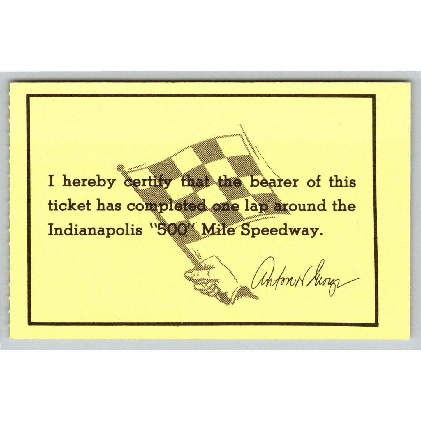 c1980's Indy 500 HOF Museum Track Tour Comp Ticket Stub Indianapolis #94147