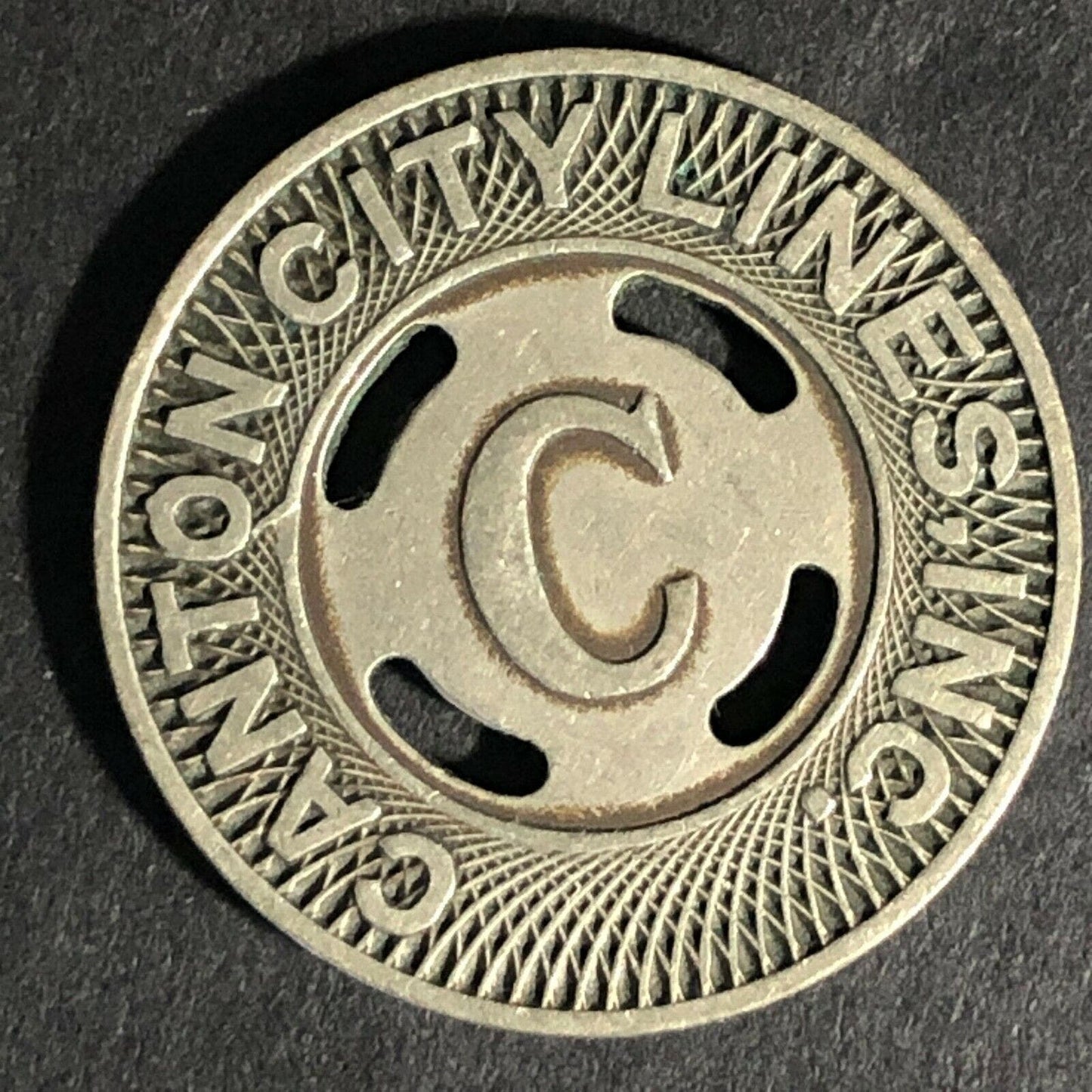 Canton City Lines Token G/F One Fare "C" Transit 22.8mm c1945