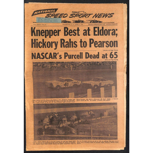 National Speed Sport News 4/6 1966 David Pearson Wins Hickory 250 Racing 15pp