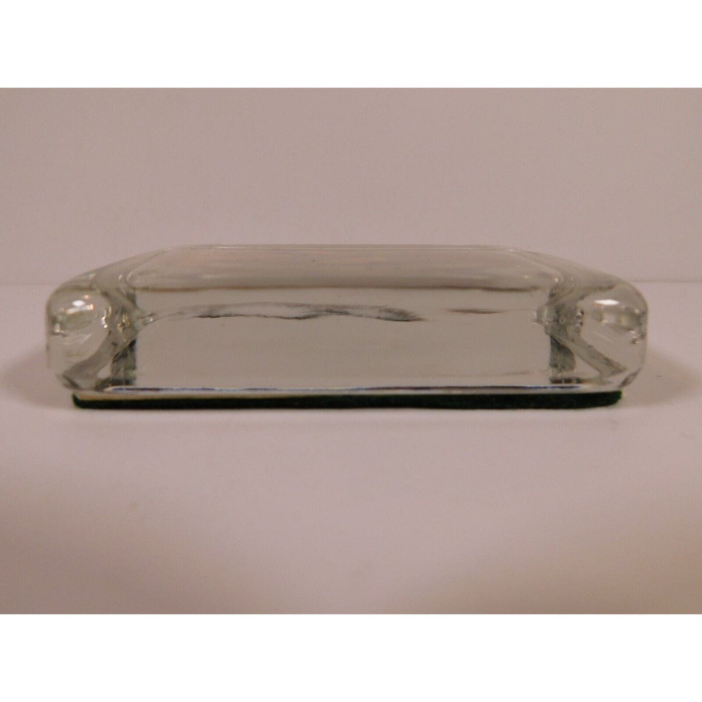 Vintage Glass Two Girls and Parrot Rectangular Paperweight 2 1/2" x 4" 11 oz.