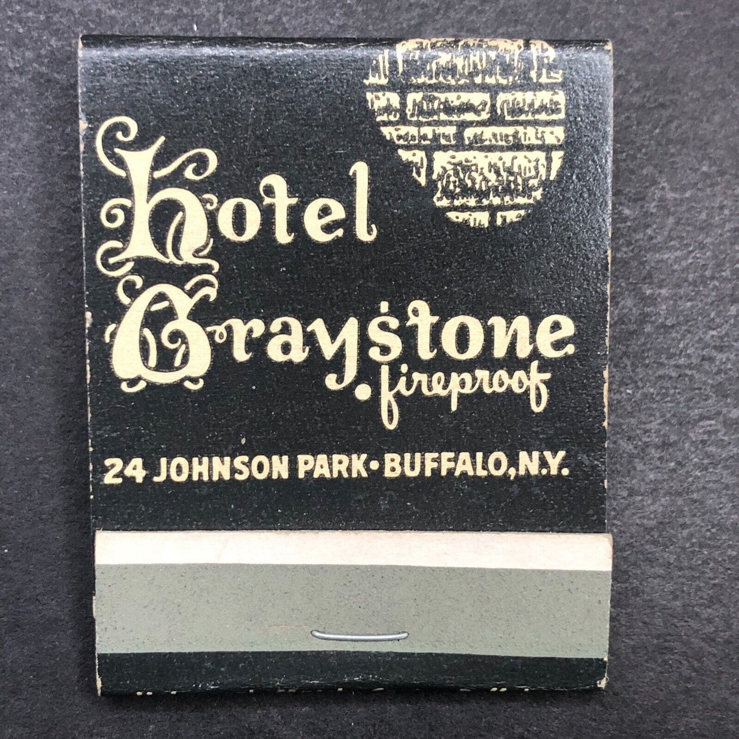 Hotel Graystone Buffalo, NY "Fireproof" Full Matchbook c1940's-50's Scarce
