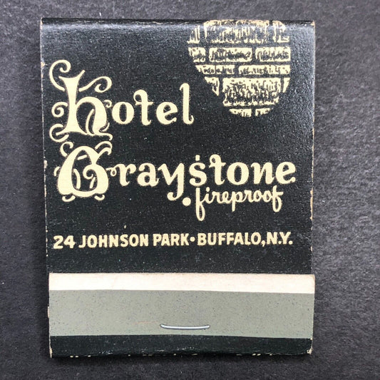 Hotel Graystone Buffalo, NY "Fireproof" Full Matchbook c1940's-50's Scarce