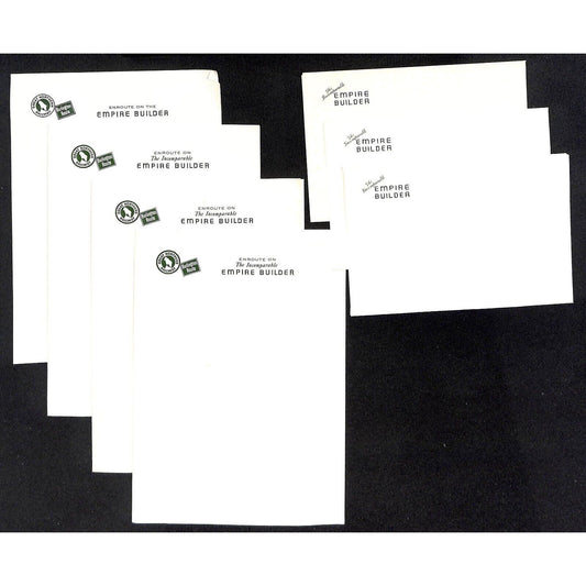 Great Northern Burlington Route RR Empire Builder 4 Stationary Sheets & 3 Covers