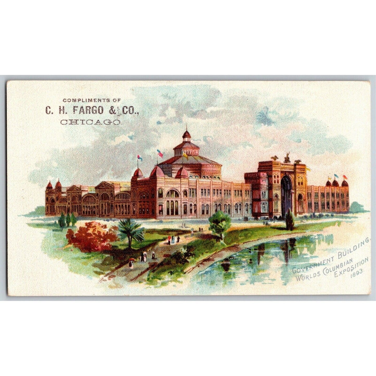Large Scarce 1893 Chicago World's Fair Trade Card Fargo's $2.50 Ladies' Boot