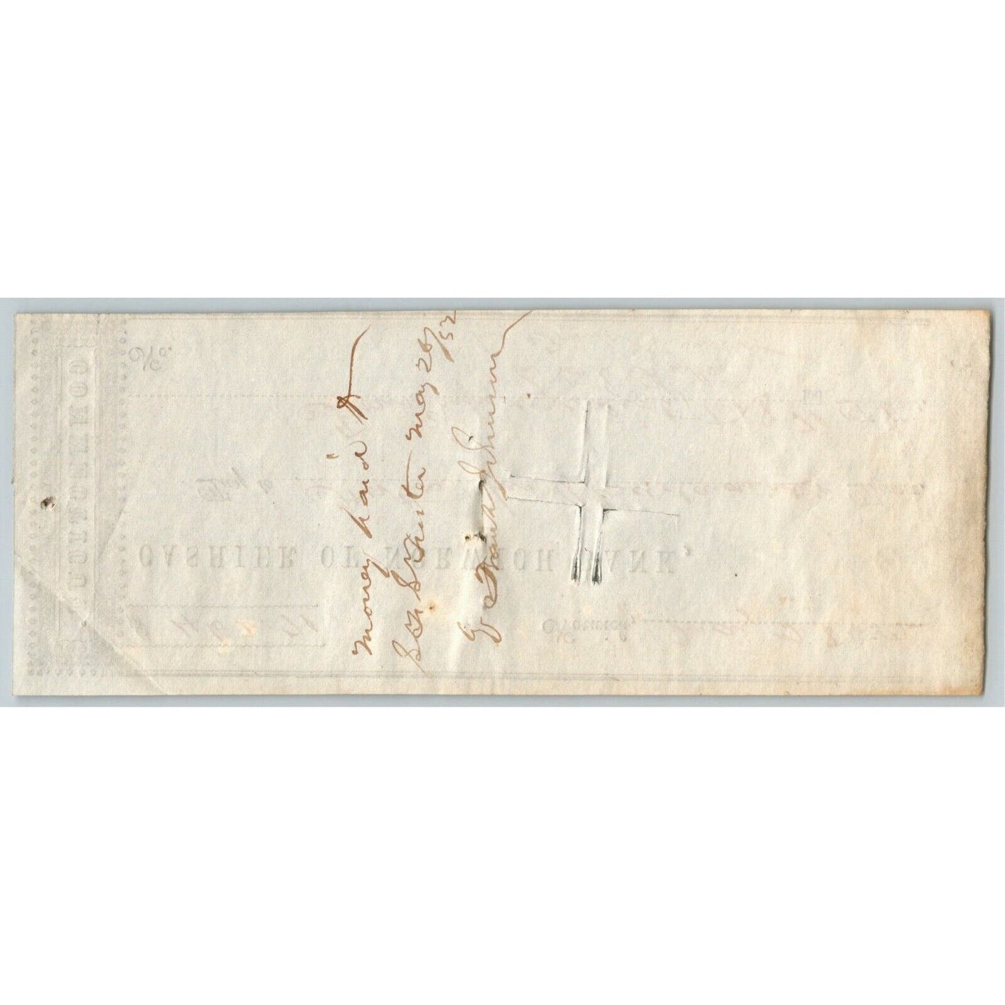 1852 $462.71 "Cahier of Norwich Bank" Check