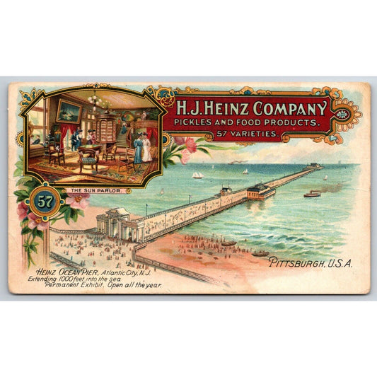 Heinz Ocean Pier "The Sun Parlor" Advertising Postcard UDB UP c1906