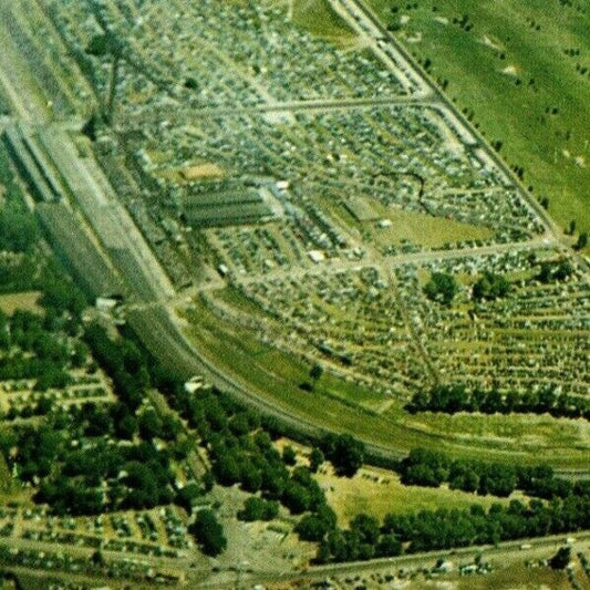 Indy 500 RPPC Postcard 1950 "Aerial View 500 Mile Speedway" Unposted