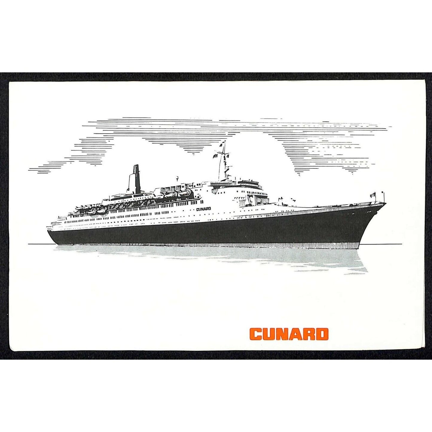 1984 Cunard Lines Queen Elizabeth 2 Souvenir On Board Photograph (with Captain?