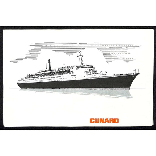 1984 Cunard Lines Queen Elizabeth 2 Souvenir On Board Photograph (with Captain?