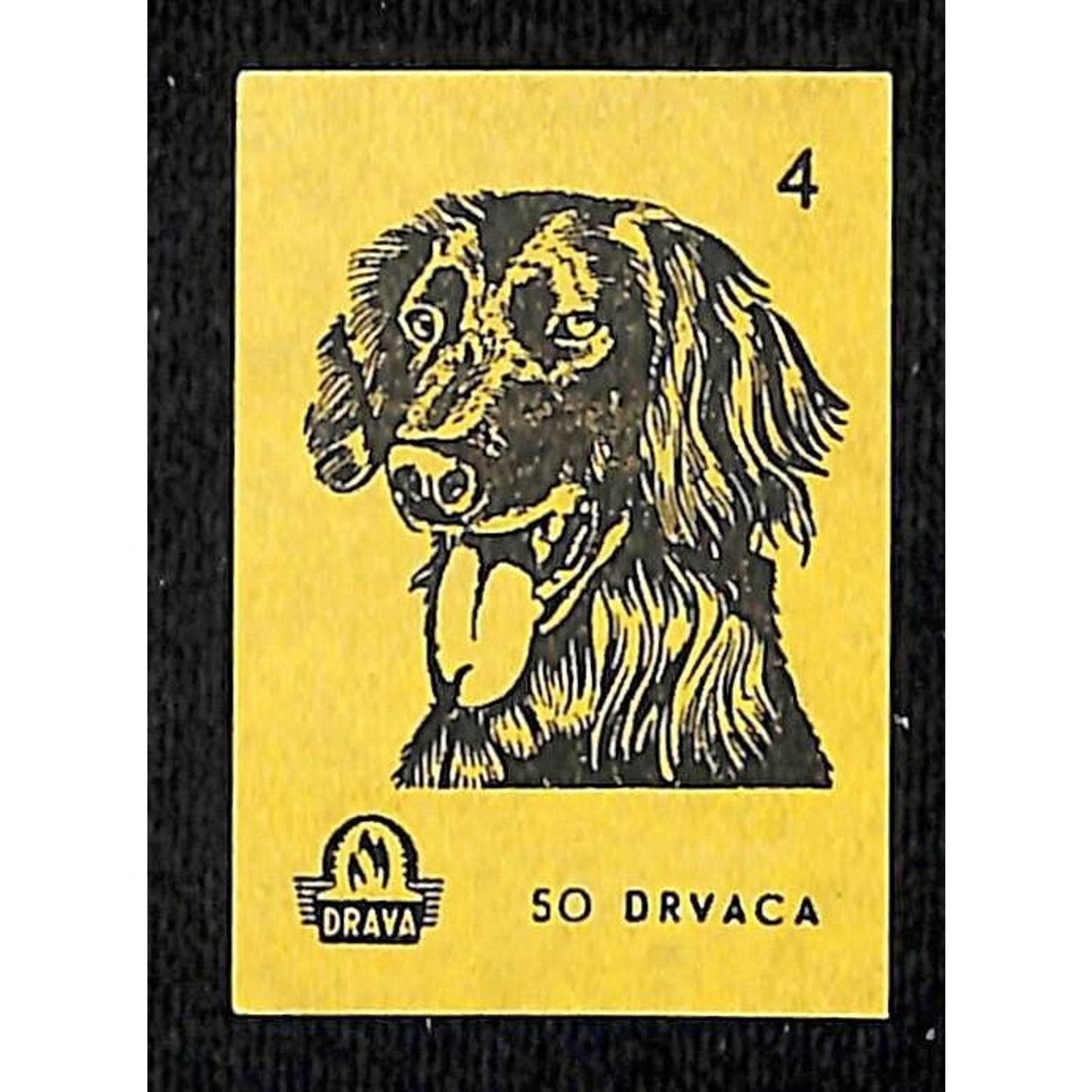 Vintage Yugoslavia Matchbox Label Drvaca Dog Breed Series #4 VGC c1960's