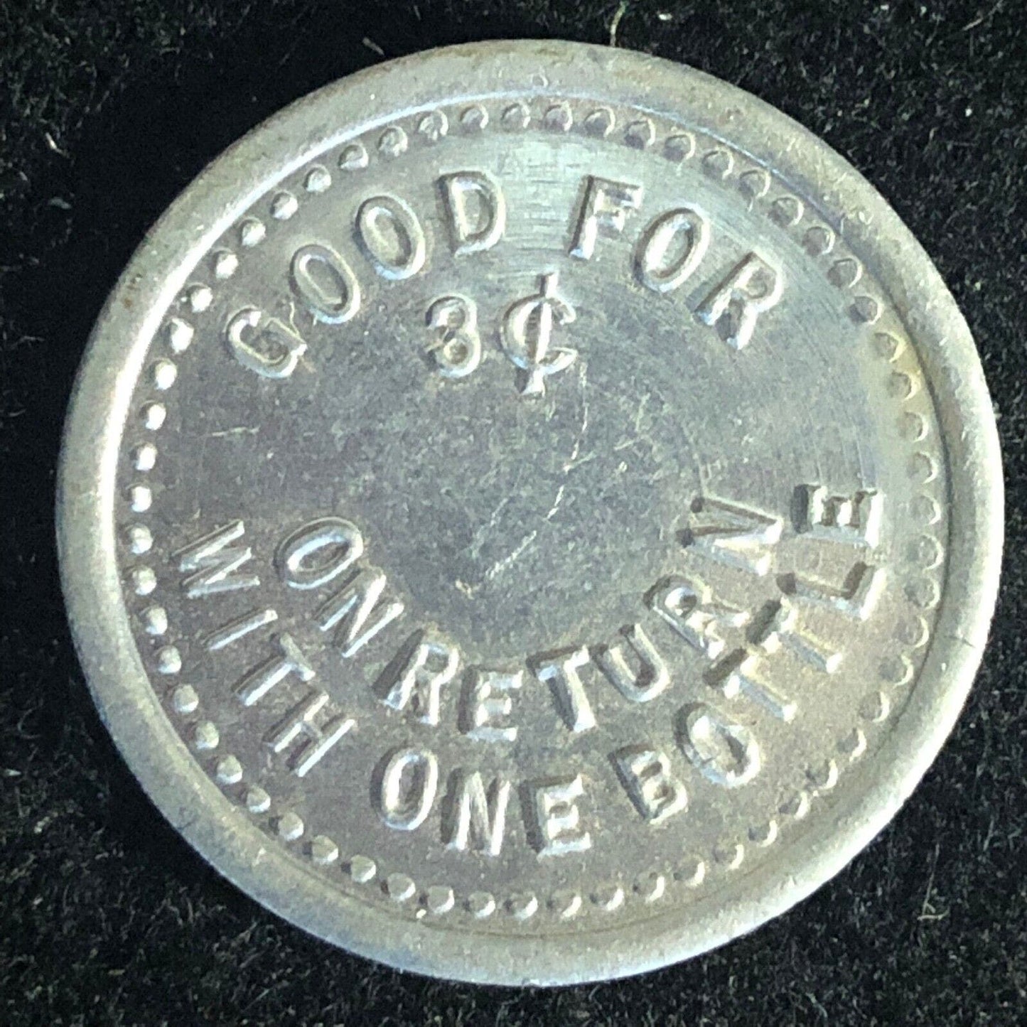 New Kensington, PA Keystone Dairy G/F 3c On Bottle Return Token 24mm c1910