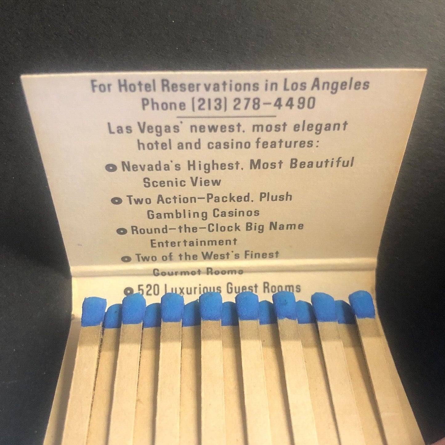 Landmark Hotel Casino Las Vegas Vintage Full Matchbook c1970 Scarce