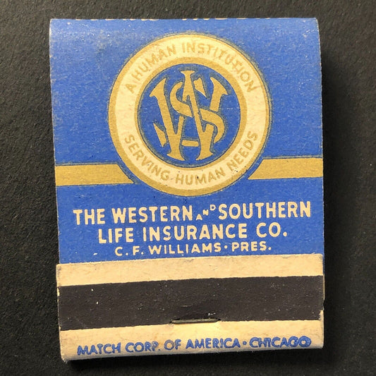 Western and Southern Life Ins. H. Kuepers Milwaukee Full Matchbook c1940's