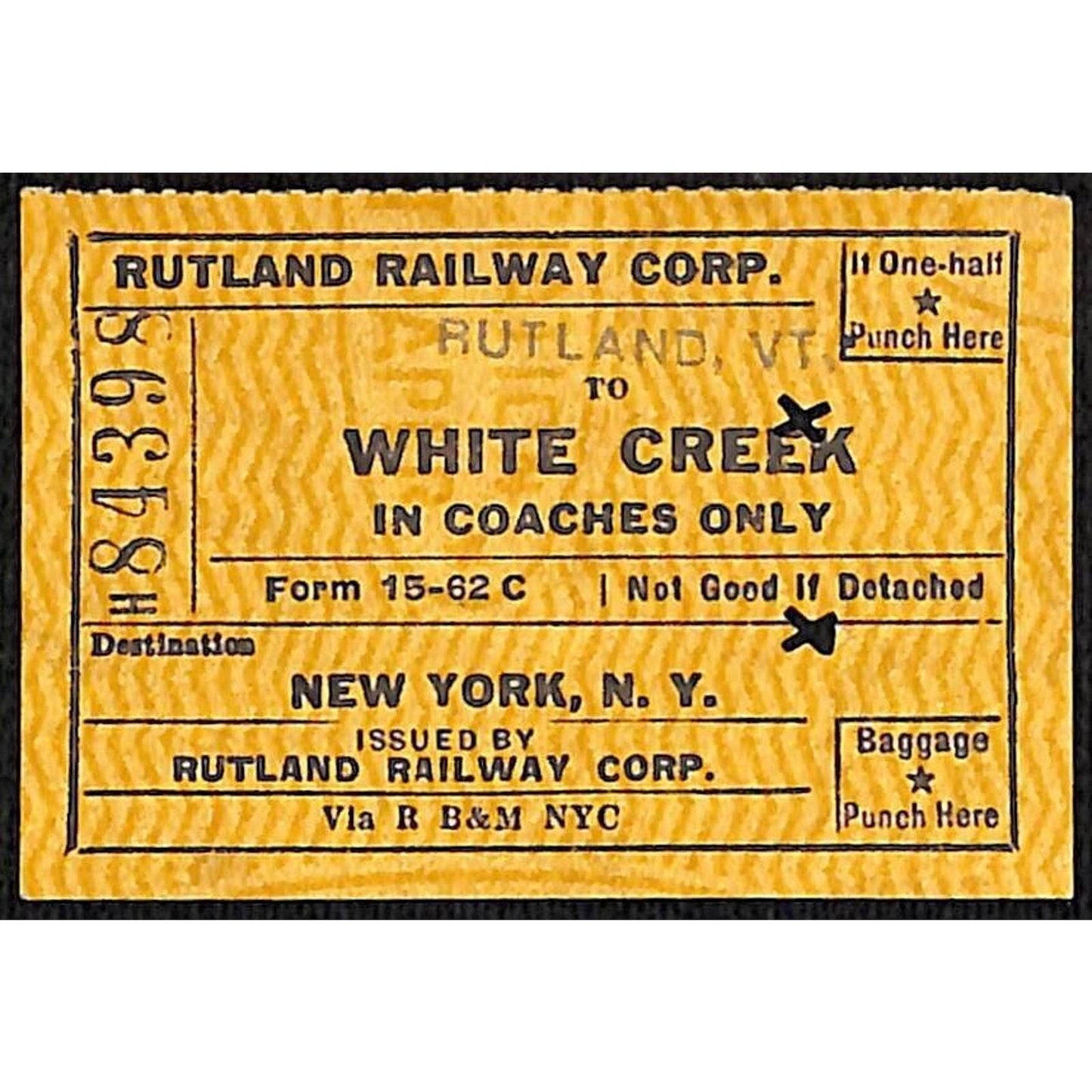 Group of 10 - Mostly 1953 Rutland Railroad Tickets / Stubs