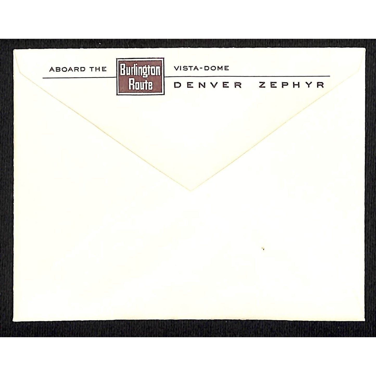 Aboard the Burlington Route Vista-Dome Denver Zephyr Railroad Envelope NOS