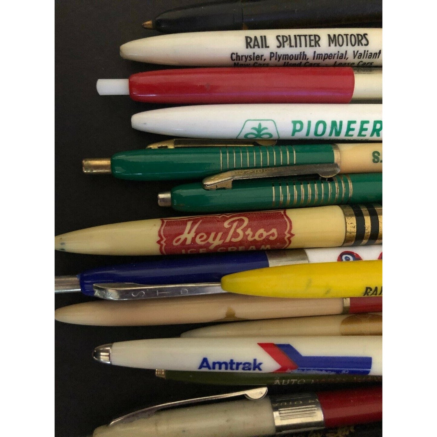 Group of 40 Mostly c1970's & Earlier Retractable Advertising Pens