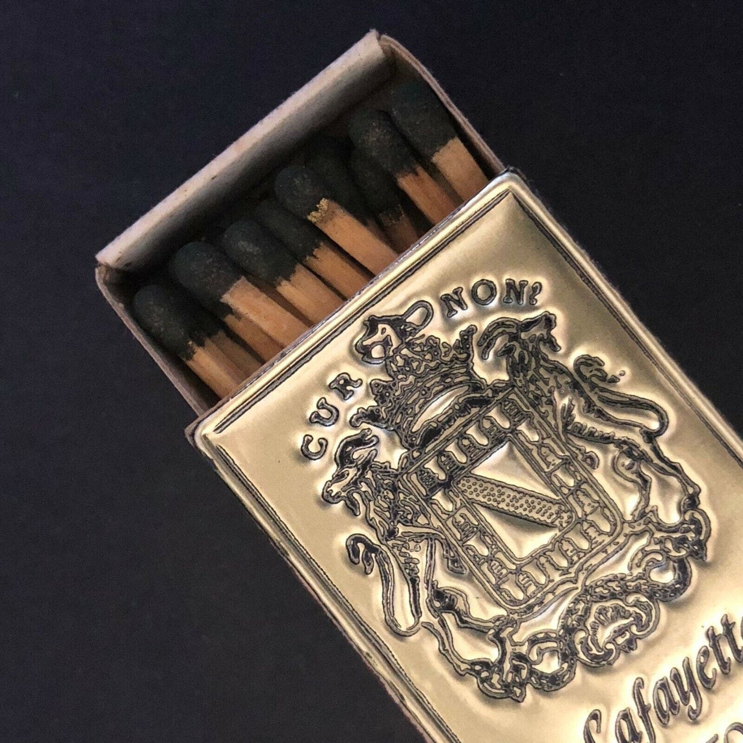 c1980's Foil Wooden Matchbox / Matchbook Lafayette Restaurant Francais NYC
