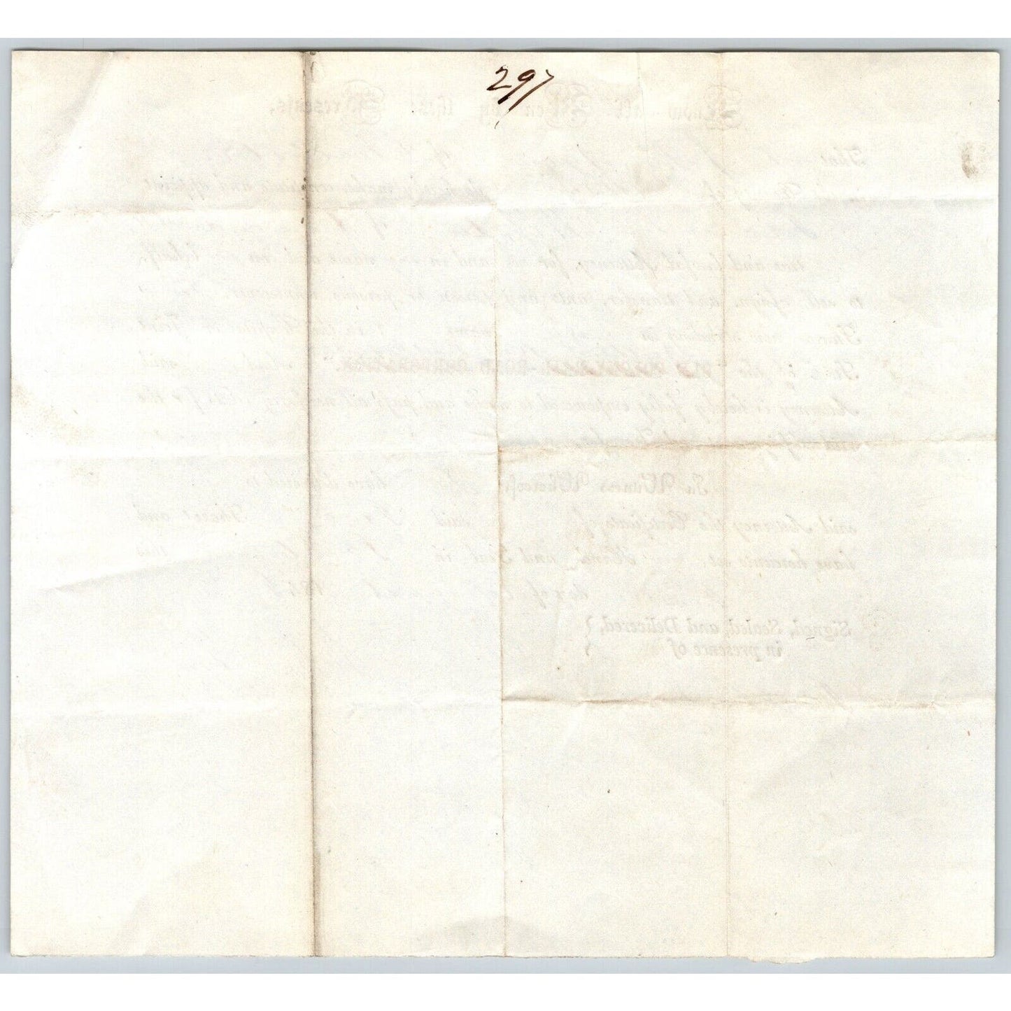 1846 Legal Document Power of Atty re: Northern Railroad Stock John Ayer