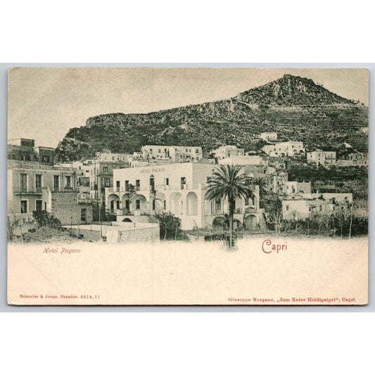 Italian Postcard Capri Hotel Pagano c1901-1907 NO VGC
