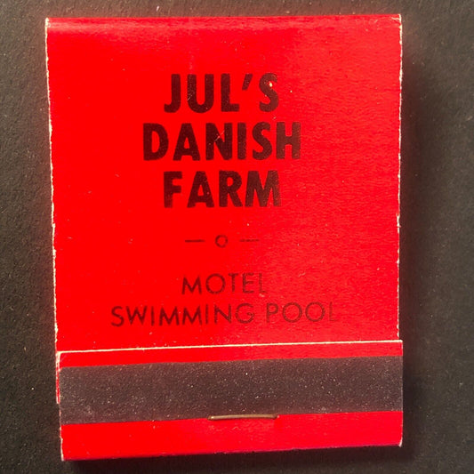 Jul's Danish Farm Motel Rock Falls, IL Vintage Full Matchbook c1960's-73 Scarce