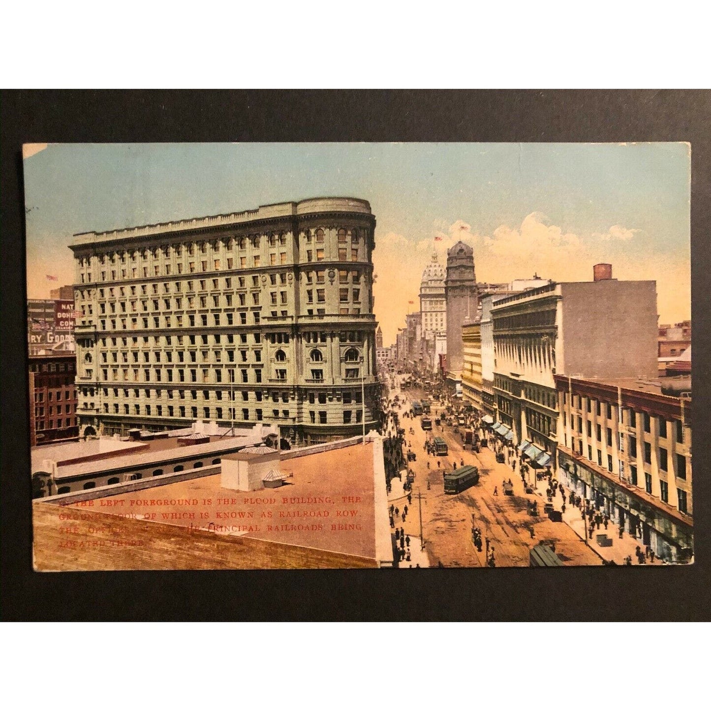 Vintage Postcard - Railroad Row - San Francisco (Built with Comstock Mining $$)