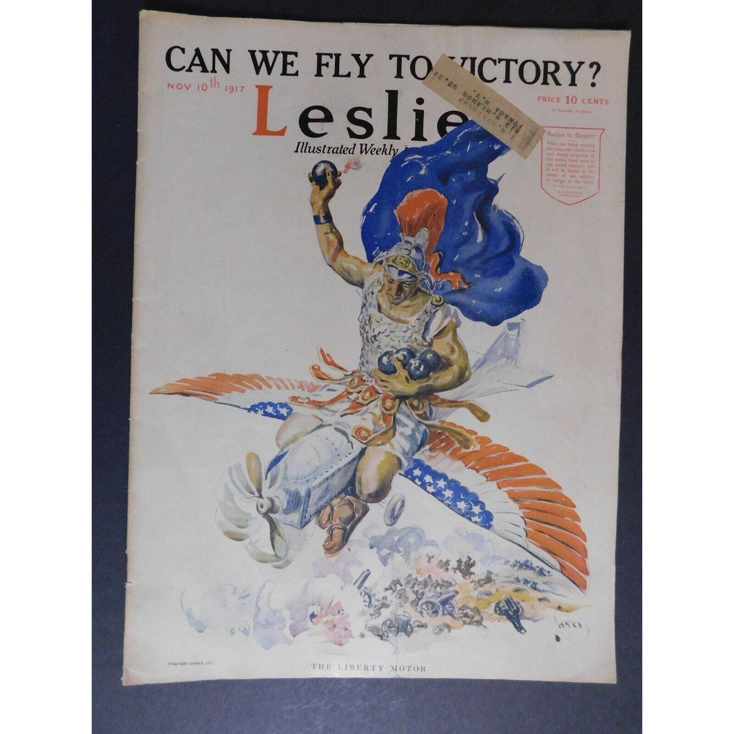 WWI Era Nov 10 1917 Leslie's "The Liberty Motor" American Flag Wings - 32 pgs.