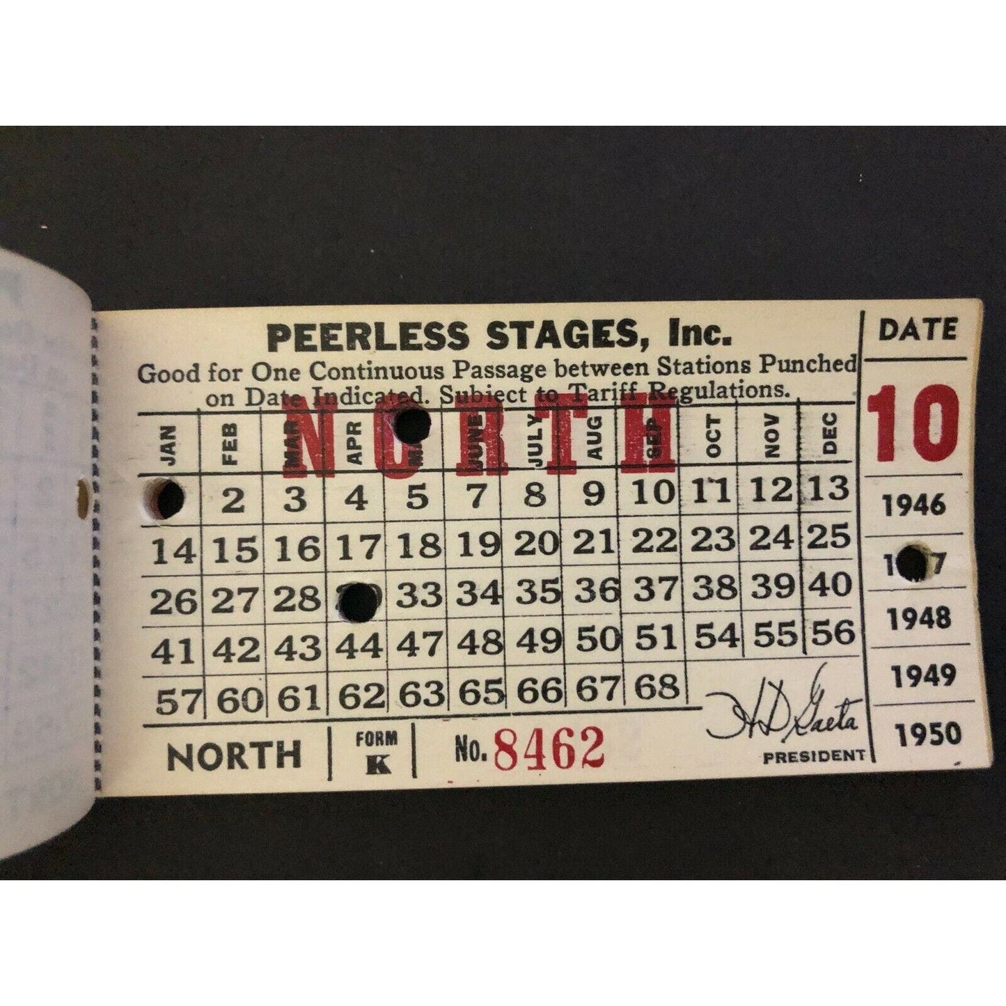Peerless Stages / Greyhound Monthly Bus Ticket Book 1947 San Jose - Mostly Full