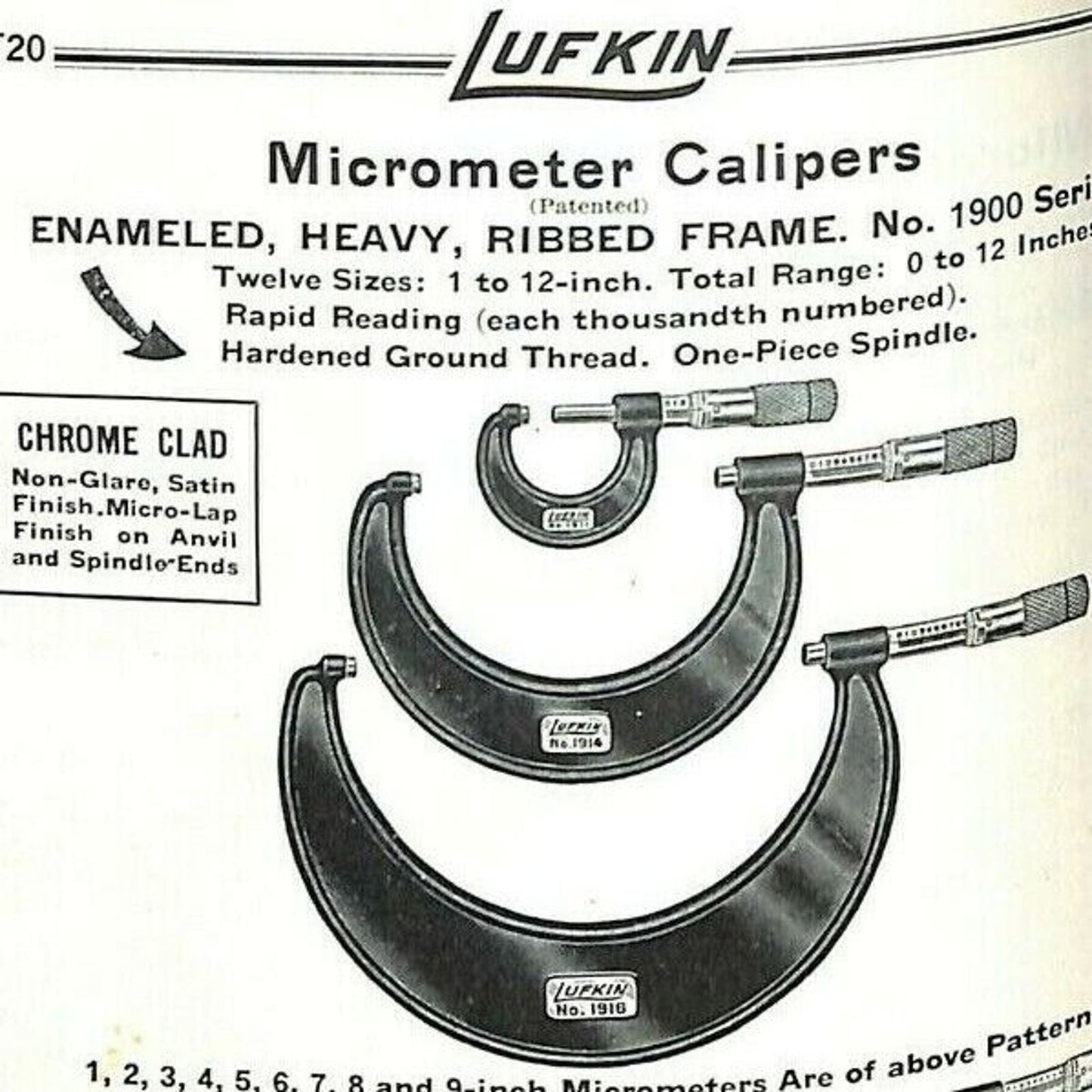 Vintage c1949 Lufkin Precision Tools Catalog No. 7 - 144pp. VGC