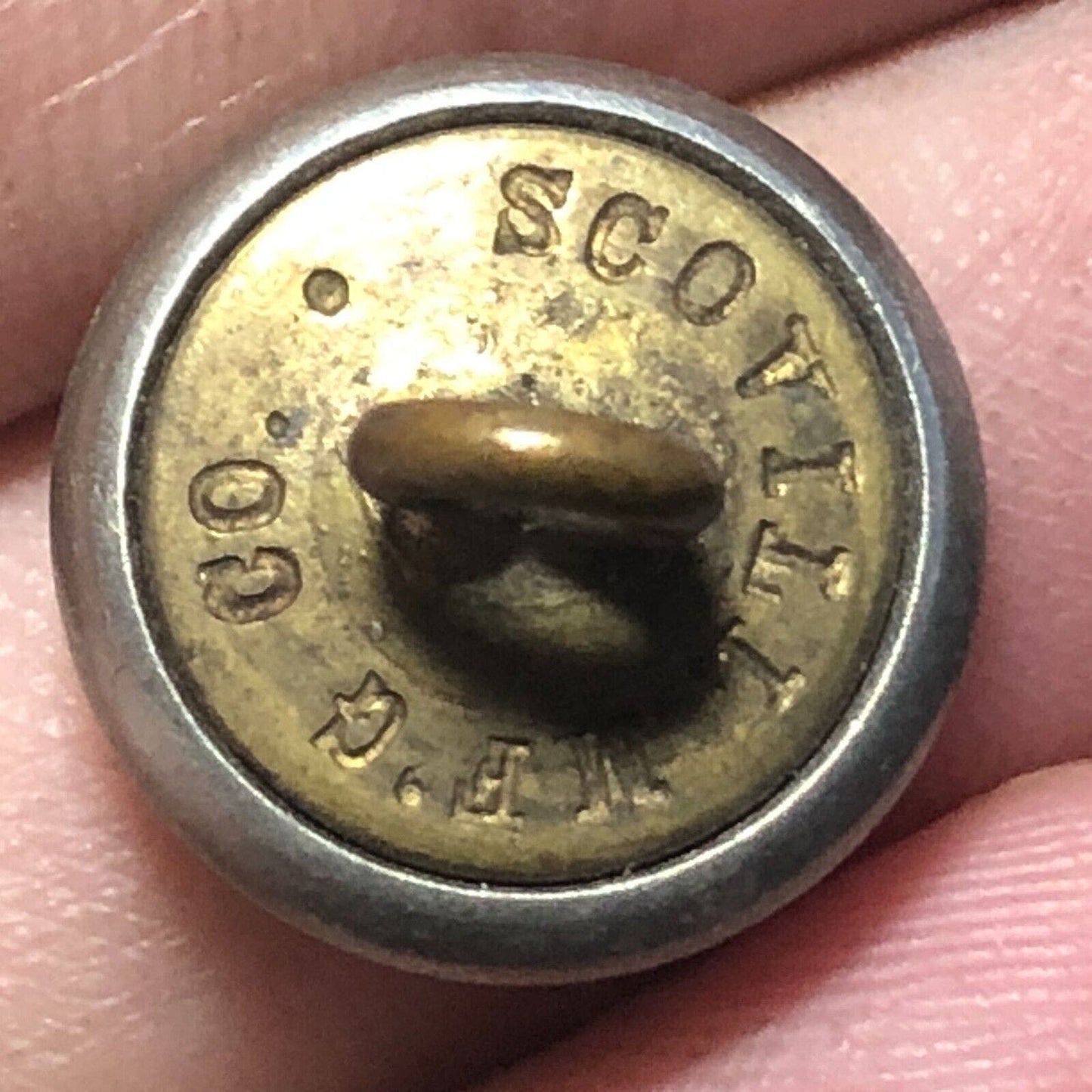 Erie Railroad Uniform Button Brass 1/2" Convex / Scovill Mf'g