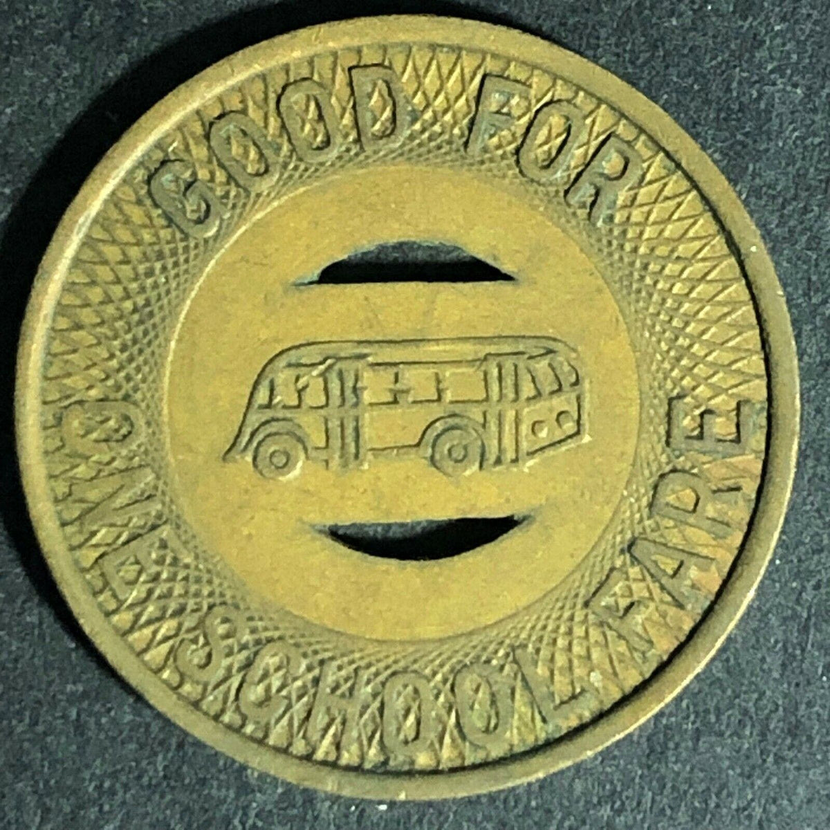 Bus Ride Token Vintage Tampa Transit Lines Inc. G/F One School Fare Bus Token 23mm ...